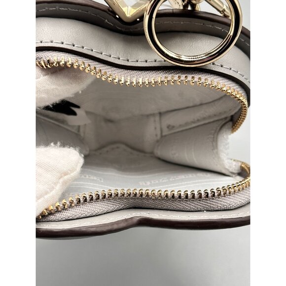 Kate Spade KK753 Liv Heart Coin Purse Bag Charm Smooth Nimbus Grey Leather NWT - Picture 8 of 15